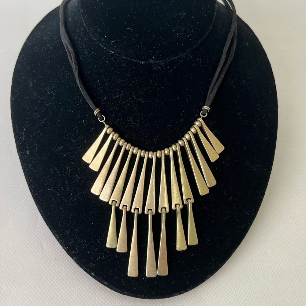 Karma Bella Bib Statement Necklace Gold Black